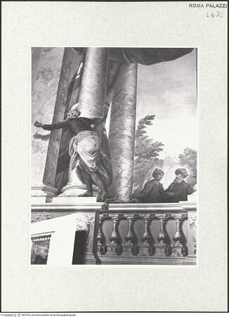 Vorderseite von Sopr. BAS ROMA [https://www.deutsche-digitale-bibliothek.de/content/lizenzen/rv-ez/] Scheinarchitektur mit exotischen GenreszenenFiguren in exotischen Kostümen - Südwand, linkes Bildfeld, Detail, bh457949_recto. Foto.