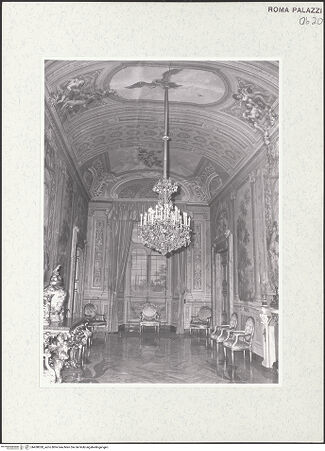 Vorderseite von Sopr. BAS ROMA [https://www.deutsche-digitale-bibliothek.de/content/lizenzen/rv-ez/] Scheinarchitektur mit Landschaftsbildern und Figuren - , bh458028_recto. Foto.