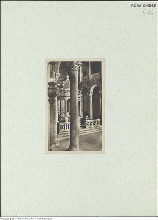 Vorderseite von unbekannt [https://www.deutsche-digitale-bibliothek.de/content/lizenzen/rv-fz/] Sant'Agnese fuori le MuraInnenraumlinkes Seitenschiff (Nordseitenschiff) - Linkes Seitenschiff zum Chor, gegen Norden, bh458099_recto. Foto.
