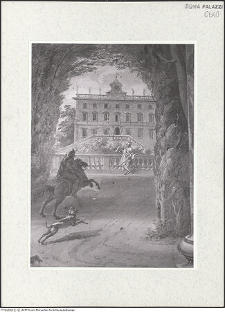 Vorderseite von Sopr. BAS ROMA [https://www.deutsche-digitale-bibliothek.de/content/lizenzen/rv-ez/] Scheinarchitektur mit Landschaftsbildern und FigurenZyklus von Landschaftsbildern mit Figuren von Stefano und Giuseppe Pozzi - Detail, bh458144_recto. Foto.