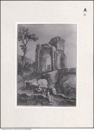 Vorderseite von Ashmolean Museum, Oxford [https://www.deutsche-digitale-bibliothek.de/content/lizenzen/rv-ez/] Architekturphantasie mit Torbogen - , bh459316_recto. Foto.