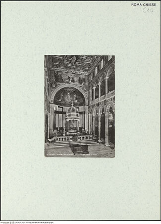 Vorderseite von unbekannt [https://www.deutsche-digitale-bibliothek.de/content/lizenzen/rv-fz/] Sant'Agnese fuori le MuraInnenraumMittelschiff - Hauptschiff gegen den Chor, bh459379_recto. Foto.