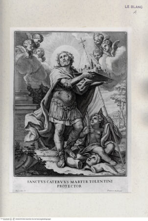 Vorderseite von Istituto Nazionale per la Grafica [http://creativecommons.org/publicdomain/mark/1.0/] Der heilige Caterv(i)us von Tolentino als Stadtpatron und Märtyrer - , bh460355. Foto.