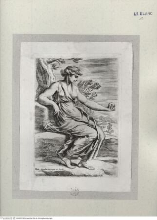 Vorderseite von Istituto Nazionale per la Grafica [http://creativecommons.org/publicdomain/mark/1.0/] Venus?, einen Apfel haltend - , bh460405. Foto.