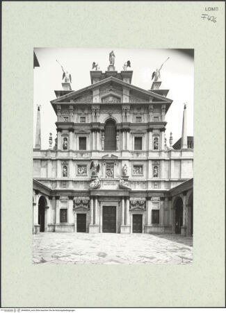 Vorderseite von Bibliotheca Hertziana [https://www.deutsche-digitale-bibliothek.de/content/lizenzen/rv-fz/] Santa Maria presso San CelsoWestfassade - , bh460834_recto. Foto: Fichera, Gabriele.