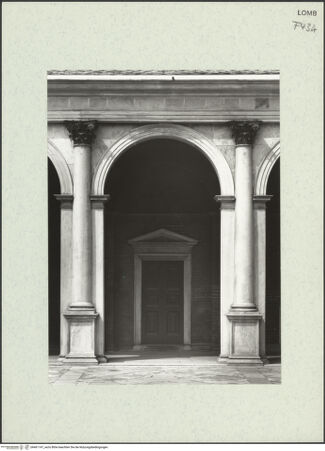 Vorderseite von Bibliotheca Hertziana [https://www.deutsche-digitale-bibliothek.de/content/lizenzen/rv-fz/] Santa Maria presso San Celso - Nordarkade, Detail, bh461147_recto. Foto: Fichera, Gabriele.