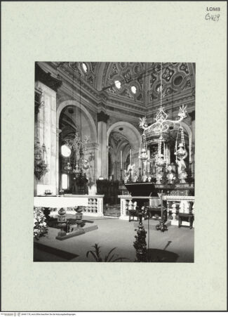 Vorderseite von Bibliotheca Hertziana [https://www.deutsche-digitale-bibliothek.de/content/lizenzen/rv-fz/] Santa Maria presso San Celso - Blick in den Altarraum von Südwesten, bh461178_recto. Foto: Fichera, Gabriele.