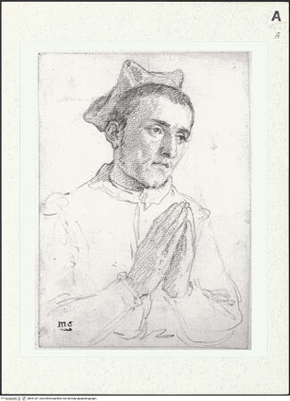 Vorderseite von Thomas Williams (Fine Art) Ltd. [https://www.deutsche-digitale-bibliothek.de/content/lizenzen/rv-ez/] Porträt eines Klerikers mit zum Gebet gefalteten Händen - , bh461337_recto. Foto.