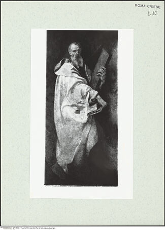 Vorderseite von Sopr. BAS ROMA [https://www.deutsche-digitale-bibliothek.de/content/lizenzen/rv-ez/] Der heilige Andreas - nach der Restaurierung, bh461413_recto. Foto.