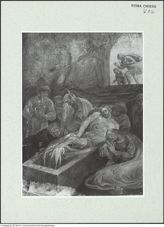 Vorderseite von Sopr. BAS ROMA [http://creativecommons.org/publicdomain/mark/1.0/] Szenen aus der Passion ChristiGrablegung und Beweinung Christi - Gesamtansicht , bh461571_recto. Foto.