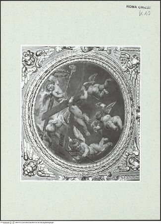 Vorderseite von Sopr. BAS ROMA [https://www.deutsche-digitale-bibliothek.de/content/lizenzen/rv-ez/] Szenen aus der Passion ChristiEngel mit den Leidenswerkzeugen - Gesamtansicht des Tondos , bh461573_recto. Foto.