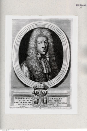 Vorderseite von Istituto Nazionale per la Grafica [http://creativecommons.org/publicdomain/mark/1.0/] Bildnis des Ferdinando Carlo Herzog von Mantua - , bh461629. Foto.