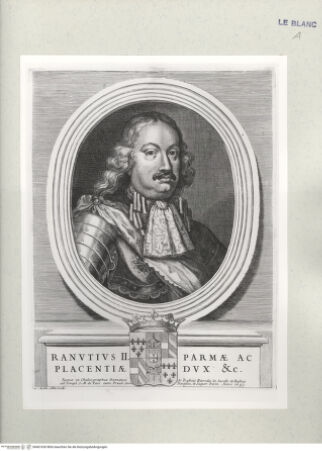 Vorderseite von Istituto Nazionale per la Grafica [https://rightsstatements.org/page/CNE/1.0/] Bildnis Ranuccios II., Herzog von Parma und Piacenza - , bh461630. Foto.