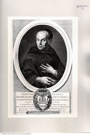 Vorderseite von Istituto Nazionale per la Grafica [http://creativecommons.org/publicdomain/mark/1.0/] Bildnis des Nicola Antonio Schiaffinati - , bh461648. Foto.