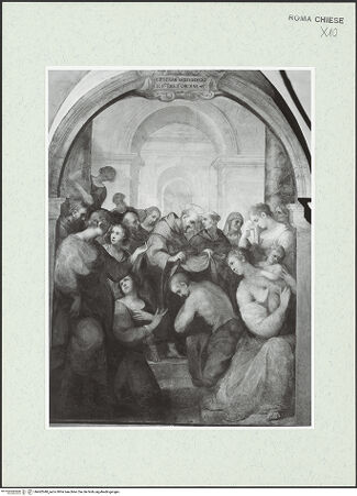 Vorderseite von Sopr. BAS ROMA [https://www.deutsche-digitale-bibliothek.de/content/lizenzen/rv-ez/] Szenen aus dem Leben des heiligen Franziskus und Bilder verschiedener HeiligerDie Einkleidung des heiligen Lucius - nach der Restaurierung von 1977, bh462048_recto. Foto.