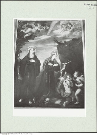 Vorderseite von Sopr. BAS ROMA [https://www.deutsche-digitale-bibliothek.de/content/lizenzen/rv-ez/] Die Heiligen Rosa und Rosalia - , bh462070_recto. Foto.