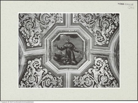 Vorderseite von Sopr. BAS ROMA [https://www.deutsche-digitale-bibliothek.de/content/lizenzen/rv-ez/] Der heilige Franziskus in der Glorie - , bh462074_recto. Foto.