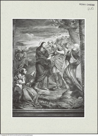 Vorderseite von Sopr. BAS ROMA [https://www.deutsche-digitale-bibliothek.de/content/lizenzen/rv-ez/] Szene aus dem Leben der heiligen Rosa - , bh462120_recto. Foto.