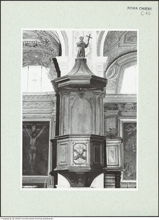 Vorderseite von Sopr. BAS ROMA [https://www.deutsche-digitale-bibliothek.de/content/lizenzen/rv-ez/] Kanzel - , bh462267_recto. Foto.