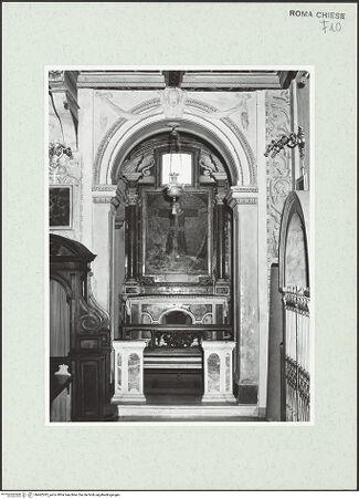 Vorderseite von Sopr. BAS ROMA [https://www.deutsche-digitale-bibliothek.de/content/lizenzen/rv-ez/] Santi Cosma e Damiano - 1. Kapelle rechts (del Crocefisso), bh462282_recto. Foto.