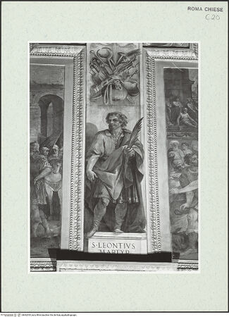Vorderseite von Sopr. BAS ROMA [https://www.deutsche-digitale-bibliothek.de/content/lizenzen/rv-ez/] Szenen aus dem Leben der der Heiligen Kosmas und Damian und verschiedene HeiligeDer heilige Leonzio - , bh462333_recto. Foto.
