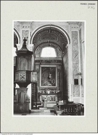 Vorderseite von Sopr. BAS ROMA [https://www.deutsche-digitale-bibliothek.de/content/lizenzen/rv-ez/] Santi Cosma e Damiano - 3. Kapelle links (di Santa Rosa e Rosalia), Gewölbe, bh462561_recto. Foto.