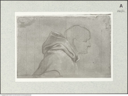 Vorderseite von Istituto Nazionale per la Grafica [https://www.deutsche-digitale-bibliothek.de/content/lizenzen/rv-ez/] Studien zu einem Mönch in Halbfigur - , bh462679_recto. Foto.