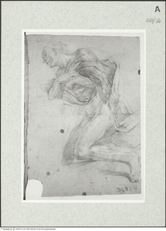 Vorderseite von Istituto Nazionale per la Grafica [https://www.deutsche-digitale-bibliothek.de/content/lizenzen/rv-ez/] Kniende männliche Gestalt - , bh463181_recto. Foto.