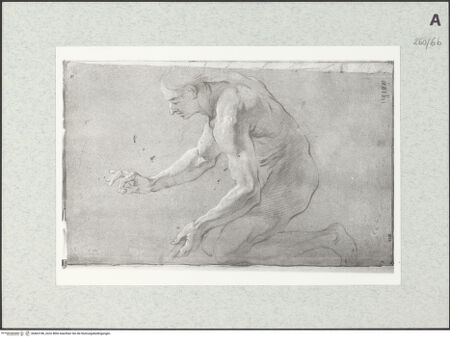 Vorderseite von Istituto Nazionale per la Grafica [https://www.deutsche-digitale-bibliothek.de/content/lizenzen/rv-ez/] Kniende männliche Gestalt - , bh463186_recto. Foto.