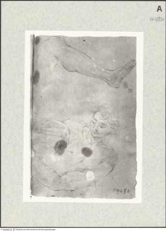 Vorderseite von Istituto Nazionale per la Grafica [https://www.deutsche-digitale-bibliothek.de/content/lizenzen/rv-ez/] Männliche Büste und Beinstudie - , bh463206_recto. Foto.