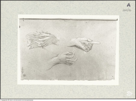 Vorderseite von Istituto Nazionale per la Grafica [https://www.deutsche-digitale-bibliothek.de/content/lizenzen/rv-ez/] Studien zu Händen, eine Dornenkrone und eine Hostie haltend - , bh463213_recto. Foto.