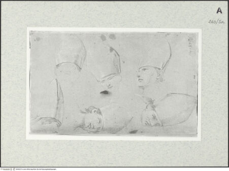 Vorderseite von Istituto Nazionale per la Grafica [https://www.deutsche-digitale-bibliothek.de/content/lizenzen/rv-ez/] Kopfstudien mit Mitra - , bh463214_recto. Foto.