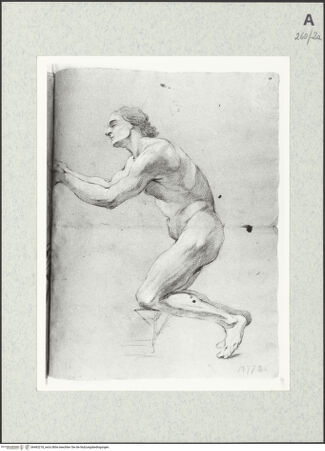 Vorderseite von Istituto Nazionale per la Grafica [https://www.deutsche-digitale-bibliothek.de/content/lizenzen/rv-ez/] Kniende männliche Gestalt - , bh463218_recto. Foto.