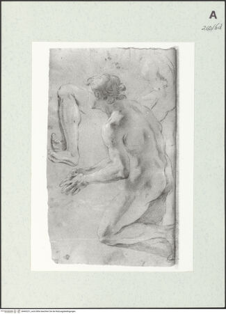 Vorderseite von Istituto Nazionale per la Grafica [https://www.deutsche-digitale-bibliothek.de/content/lizenzen/rv-ez/] Kniende männliche Gestalt und Beinstudien - , bh463231_recto. Foto.