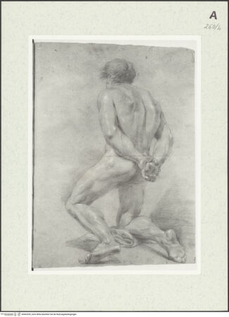 Vorderseite von Istituto Nazionale per la Grafica [https://www.deutsche-digitale-bibliothek.de/content/lizenzen/rv-ez/] Kniende männliche Gestalt - , bh463259_recto. Foto.