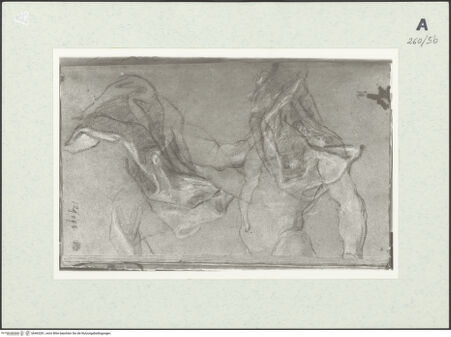 Vorderseite von Istituto Nazionale per la Grafica [https://www.deutsche-digitale-bibliothek.de/content/lizenzen/rv-ez/] Männliche Gestalt in Halbfigur und Draperiestudien - , bh463281_recto. Foto.