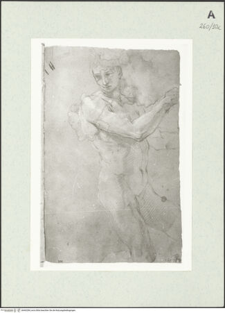 Vorderseite von Istituto Nazionale per la Grafica [https://www.deutsche-digitale-bibliothek.de/content/lizenzen/rv-ez/] Kniende männliche Gestalt - , bh463284_recto. Foto.