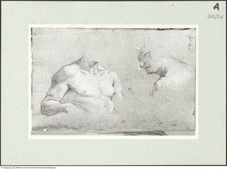 Vorderseite von Istituto Nazionale per la Grafica [https://www.deutsche-digitale-bibliothek.de/content/lizenzen/rv-ez/] Männliche Büste und Kopfstudie - , bh463302_recto. Foto.