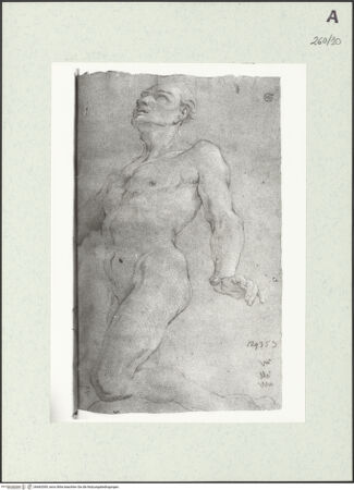 Vorderseite von Istituto Nazionale per la Grafica [https://www.deutsche-digitale-bibliothek.de/content/lizenzen/rv-ez/] Kniende männliche Gestalt - , bh463309_recto. Foto.