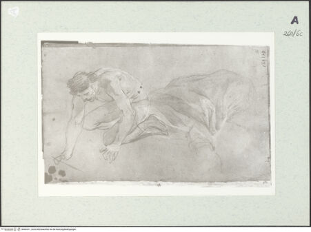 Vorderseite von Istituto Nazionale per la Grafica [https://www.deutsche-digitale-bibliothek.de/content/lizenzen/rv-ez/] Kniende männliche Gestalt und drapierte Figur - , bh463311_recto. Foto.