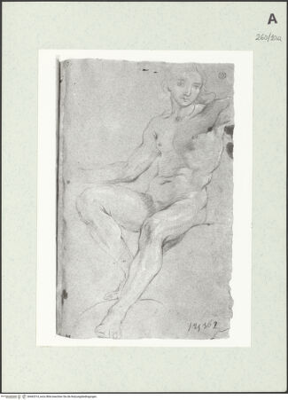 Vorderseite von Istituto Nazionale per la Grafica [https://www.deutsche-digitale-bibliothek.de/content/lizenzen/rv-ez/] Sitzende männliche Gestalt - , bh463314_recto. Foto.