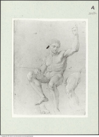 Vorderseite von Istituto Nazionale per la Grafica [https://www.deutsche-digitale-bibliothek.de/content/lizenzen/rv-ez/] Sitzende männliche Gestalt und Beinstudien - , bh463315_recto. Foto.