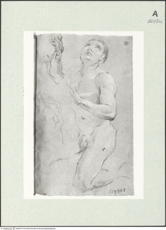 Vorderseite von Istituto Nazionale per la Grafica [https://www.deutsche-digitale-bibliothek.de/content/lizenzen/rv-ez/] Kniende männliche Gestalt und Handstudien - , bh463316_recto. Foto.