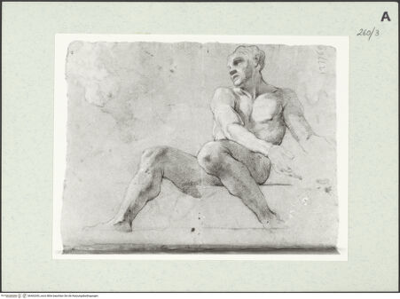 Vorderseite von Istituto Nazionale per la Grafica [https://www.deutsche-digitale-bibliothek.de/content/lizenzen/rv-ez/] Sitzende männliche Gestalt - , bh463343_recto. Foto.