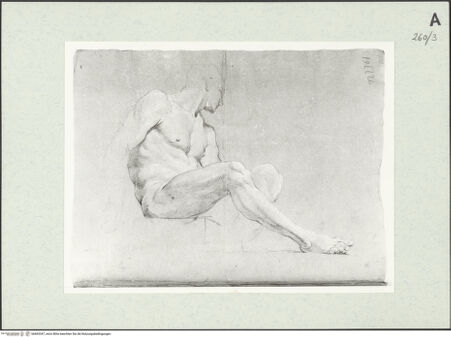 Vorderseite von Istituto Nazionale per la Grafica [https://www.deutsche-digitale-bibliothek.de/content/lizenzen/rv-ez/] Sitzende männliche Gestalt - , bh463347_recto. Foto.