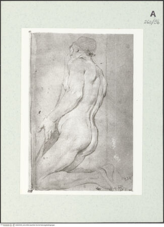 Vorderseite von Istituto Nazionale per la Grafica [https://www.deutsche-digitale-bibliothek.de/content/lizenzen/rv-ez/] Kniende männliche Gestalt - , bh463349_recto. Foto.