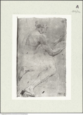 Vorderseite von Istituto Nazionale per la Grafica [https://www.deutsche-digitale-bibliothek.de/content/lizenzen/rv-ez/] Kniende männliche Gestalt und Beinstudien - , bh463362_recto. Foto.