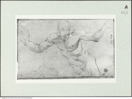 Vorderseite von Istituto Nazionale per la Grafica [https://www.deutsche-digitale-bibliothek.de/content/lizenzen/rv-ez/] Männliche Gestalt mit ausgestreckten Armen - , bh463364_recto. Foto.