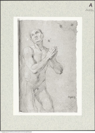 Vorderseite von Istituto Nazionale per la Grafica [https://www.deutsche-digitale-bibliothek.de/content/lizenzen/rv-ez/] Kniende männliche Gestalt mit gefalteten Händen - , bh463530_recto. Foto.