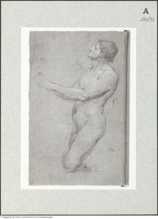 Vorderseite von Istituto Nazionale per la Grafica [https://www.deutsche-digitale-bibliothek.de/content/lizenzen/rv-ez/] Kniende männliche Gestalt - , bh463551_recto. Foto.